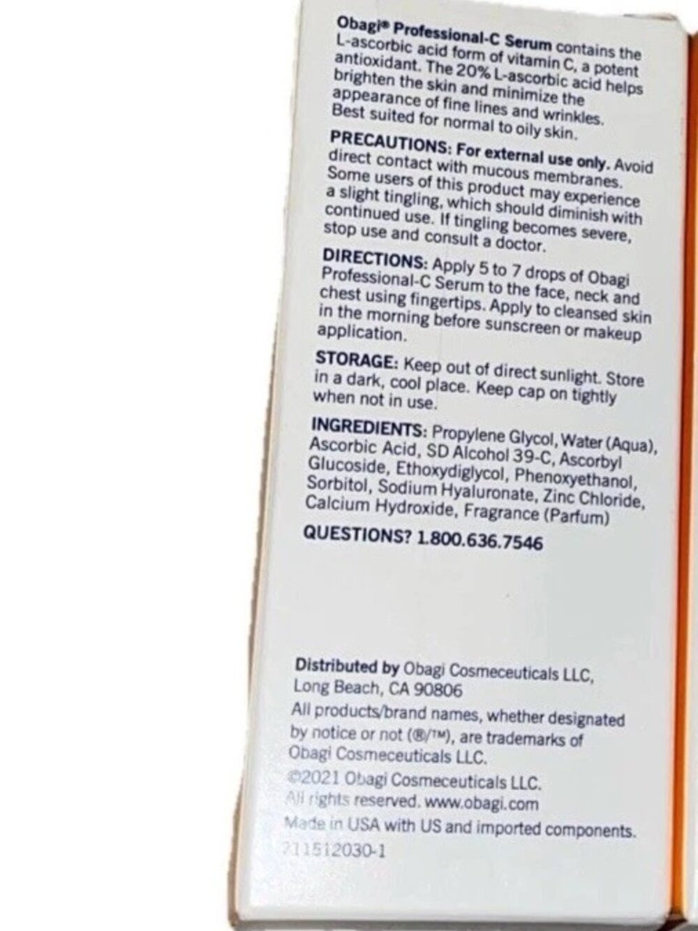 Obagi Professional-C Serum 20% Vitamin C Facial Serum 1 oz / 30 mL – Full Size, - Picture 5 of 6
